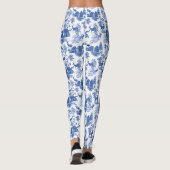 Cool Elegant Blue Deer French Toile Leggings (Achterkant)