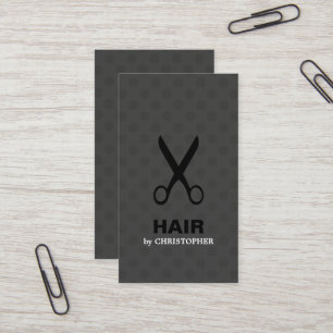 Cool Elegant Dark Stippen Black Scissor Haarstylis Visitekaartje