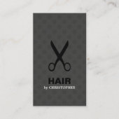 Cool Elegant Dark Stippen Black Scissor Haarstylis Visitekaartje (Voorkant)