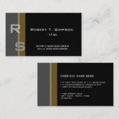 Cool, elegant, eenvoudig zwart visitekaartje (Voorkant / Achterkant)