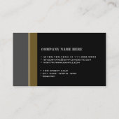 Cool, elegant, eenvoudig zwart visitekaartje (Achterkant)