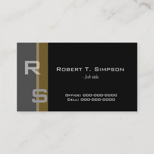 Cool, elegant, eenvoudig zwart visitekaartje (Voorkant)