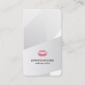Cool Elegant Faux Silver Geometric Makeup Artist Visitekaartje (Voorkant)