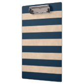 Cool Elegant Girly Roos Dark Blue Striped Klembord (Links)
