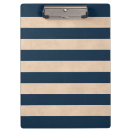 Cool Elegant Girly Roos Dark Blue Striped Klembord