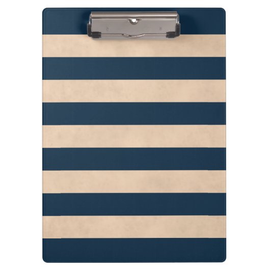 Cool Elegant Girly Roos Dark Blue Striped Klembord (Voorkant)
