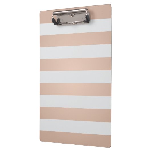 Cool Elegant Girly Roos Light Grey Striped Klembord (Links)