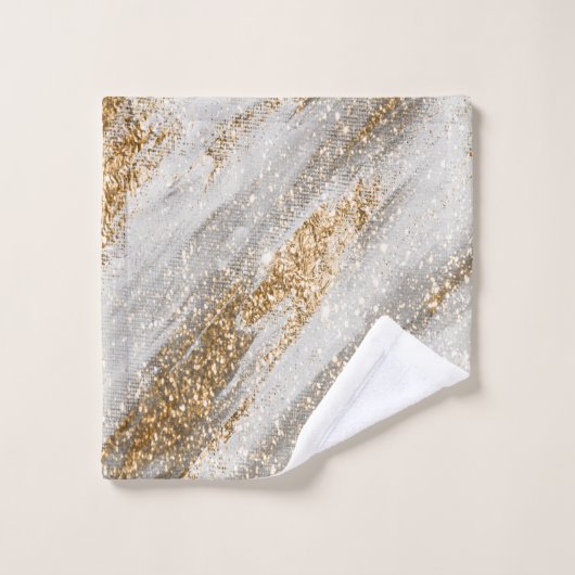 Cool Elegant Gold Glitter Touch Bad Handdoek (Wasdoekje)
