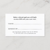 Cool Elegant Grijs Golden Beauty Salon Aanbevelingskaartje (Achterkant)