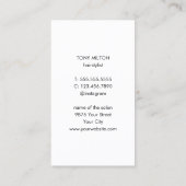 Cool Elegant Grijs Zwart Schaar Haarstylist Visitekaartje (Achterkant)