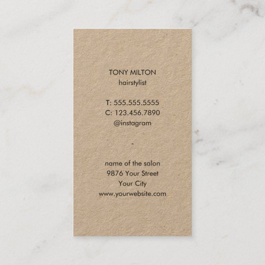 Cool Elegant Kraft Black Scissors Haar Visitekaartje (Achterkant)