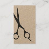 Cool Elegant Kraft Black Scissors Haar Visitekaartje (Voorkant)