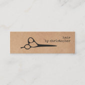 Cool Elegant Kraft Paper Black Scissor Haarstylist Mini Visitekaartje (Voorkant)