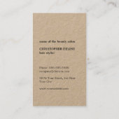 Cool Elegant Kraft Paper Black Scissor Haarstylist Visitekaartje (Achterkant)
