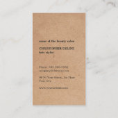 Cool Elegant Kraft Paper Black Scissor Haarstylist Visitekaartje (Achterkant)
