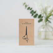 Cool Elegant Kraft Paper Black Scissor Haarstylist Visitekaartje (Staand voorkant)