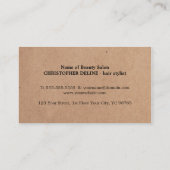 Cool Elegant Kraft Paper Black Scissor Haarstylist Visitekaartje (Achterkant)
