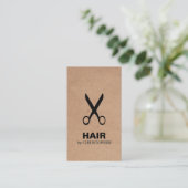 Cool Elegant Kraft Paper Black Scissor Haarstylist Visitekaartje (Staand voorkant)