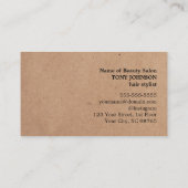 Cool Elegant Kraft Paper Black Scissor Haarstylist Visitekaartje (Achterkant)