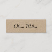 Cool Elegant Kraft Paper Handwriting Consultant Mini Visitekaartje (Voorkant)
