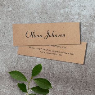 Cool Elegant Kraft Paper Handwriting Consultant Mini Visitekaartje