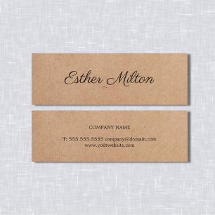 Cool Elegant Kraft Paper Handwriting Consultant Mini Visitekaartje