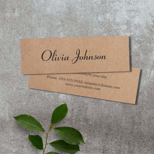Cool Elegant Kraft Paper Handwriting Consultant Mini Visitekaartje