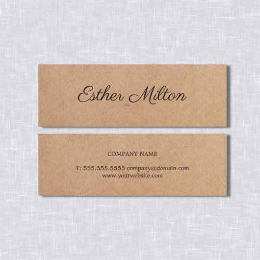 Cool Elegant Kraft Paper Handwriting Consultant Mini Visitekaartje