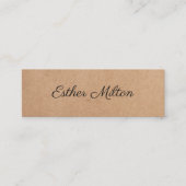 Cool Elegant Kraft Paper Handwriting Consultant Mini Visitekaartje (Voorkant)