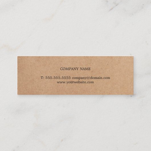 Cool Elegant Kraft Paper Handwriting Consultant Mini Visitekaartje (Achterkant)
