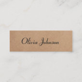Cool Elegant Kraft Paper Handwriting Consultant Mini Visitekaartje (Voorkant)
