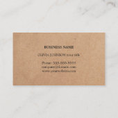 Cool Elegant Kraft Paper Handwriting Consultant Visitekaartje (Achterkant)
