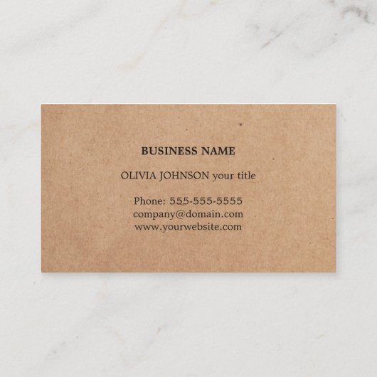 Cool Elegant Kraft Paper Handwriting Consultant Visitekaartje (Achterkant)