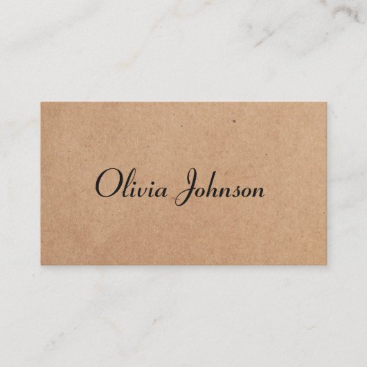 Cool Elegant Kraft Paper Handwriting Consultant Visitekaartje (Voorkant)