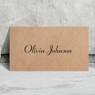 Cool Elegant Kraft Paper Handwriting Consultant Visitekaartje