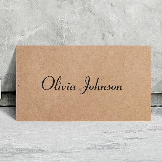 Cool Elegant Kraft Paper Handwriting Consultant Visitekaartje