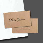Cool Elegant Kraft Paper Handwriting Consultant Visitekaartje