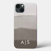 Cool Elegant Monogrammed Initialen Davy Grey Ombre Case-Mate iPhone Case (Achterkant)