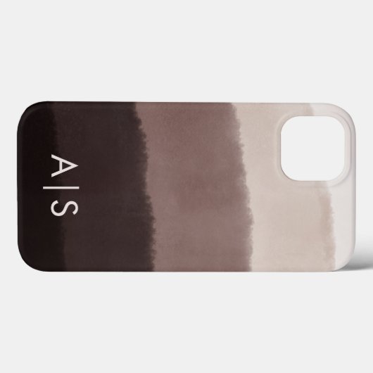 Cool Elegant Monogrammed Initialen Walnoot Bruin Case-Mate iPhone Case (Achterkant (horizontaal))