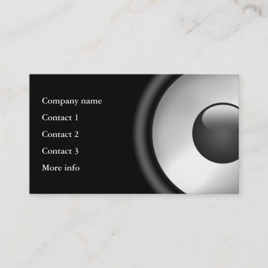 Cool Elegant Music Speaker-ontwerp Visitekaartje (Voorkant)