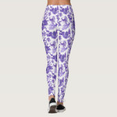 Cool Elegant Periwinkle Blue Deer French Toile Leggings (Achterkant)