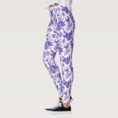 Cool Elegant Periwinkle Blue Deer French Toile Leggings (Links)