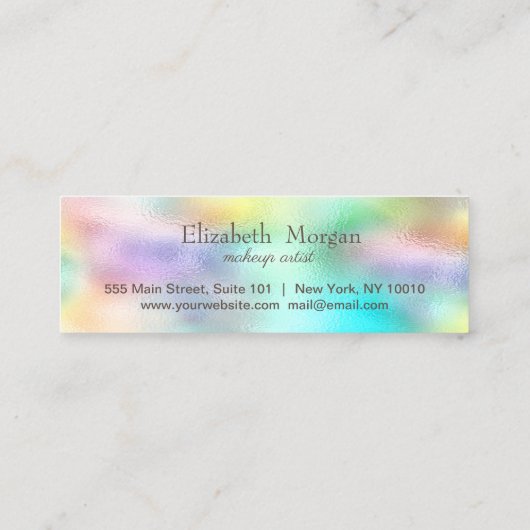 Cool Elegant Professional Hearts Holographic Klantenkaartje (Achterkant)