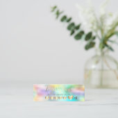 Cool Elegant Professional Hearts Holographic Klantenkaartje (Staand voorkant)