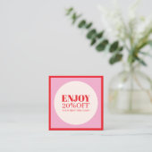 Cool Elegant Roze Rode Cirkel Salon Kortingskaartje (Staand voorkant)