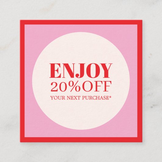 Cool Elegant Roze Rode Cirkel Salon Kortingskaartje (Voorkant)
