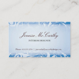 Cool Elegant Swirls Blue Visitekaartje