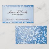 Cool Elegant Swirls Blue Visitekaartje (Voorkant / Achterkant)