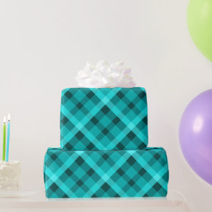 Cool Elegant Turquoise geruite inpakpapier