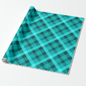 Cool Elegant Turquoise geruite inpakpapier (Uitgerold)